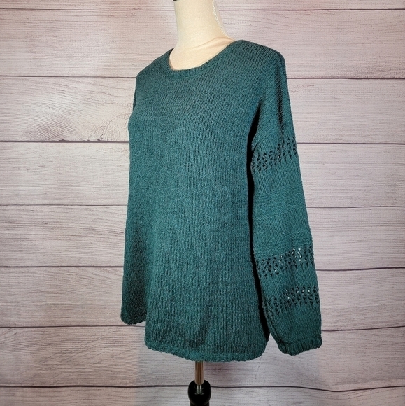 KNOX Rose Pullover Crew Neck Knit Sweater Green Size X-Small - Picture 5 of 7